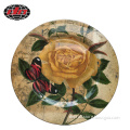 Round Plastic Charger Plate with Roses Printing